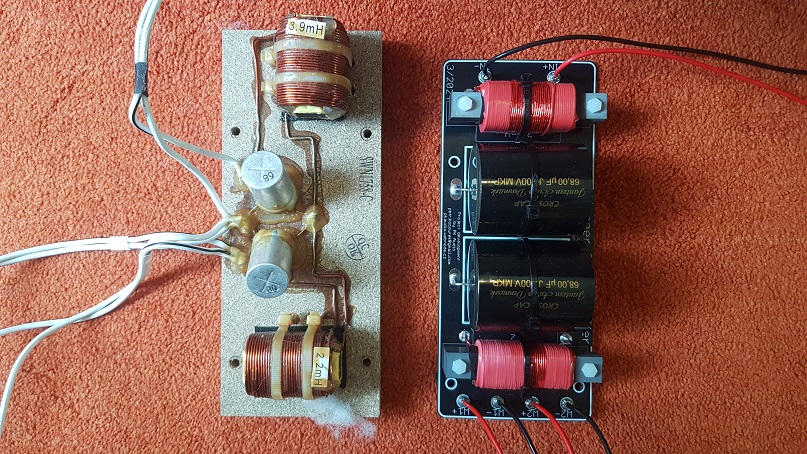 Woofer crossovers, original vs new